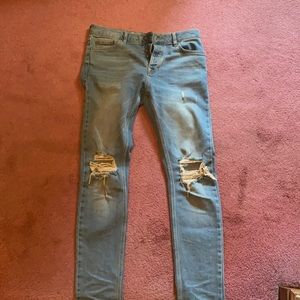 Topman Ripped Skinny Jeans
